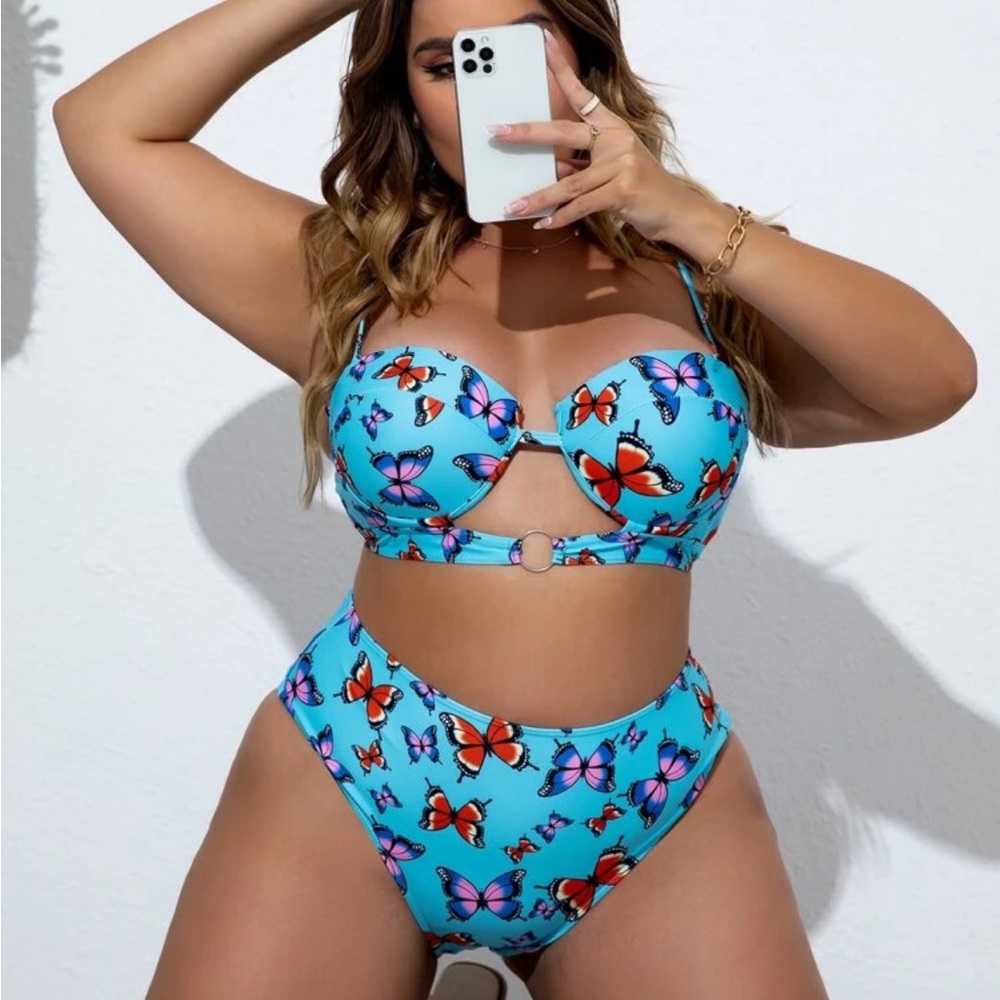 Butterfly Print Bikini Set